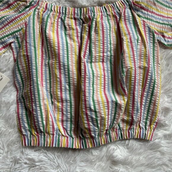 Trendy JS Crop Top Striped Multicolor New Womens Size Small - Picture 4 of 7